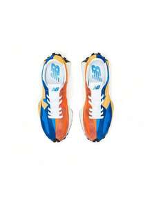 New Balance NB 327 Lightweight Versatile Leather Low-Top Casual Urban Commuter Running Shoes Unisex Blue Orange - Blue - View 4