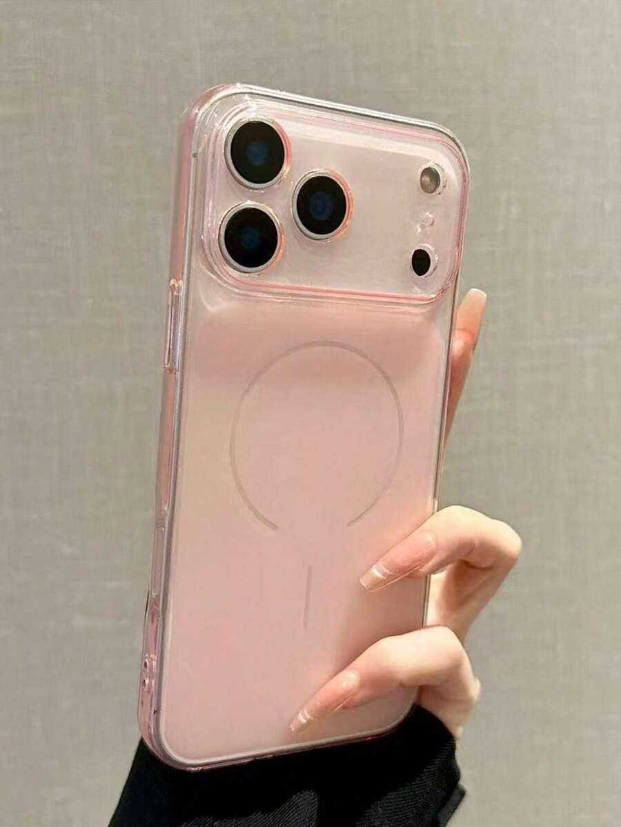 Shockproof Transparent TPU Case With Lens Protection, Compatible With Multiple Mobile Phones. Perfect For Gifts - Pale Pink - View 1