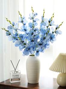 2/6件 55cm 人造水仙花與木蘭花絲綢花，居家客廳婚禮桌面裝飾，浪漫主題 - 藍色 - 查看 5
