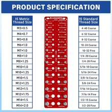 High-Quality Thread Checker-Includes 30 Nut And Bolt Sizes (15 Imperial And 15 Metric); Wall-Mountable Stainless Steel Gauge Featuring Both Imperial And Metric Scales; And A Bolt Size Identification Tool. - 1 - View 4