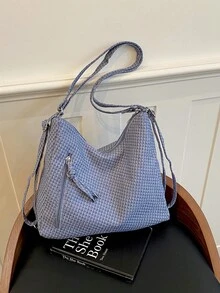 Large Capacity Korean Style Backpack New Crossbody Bag Fashion Versatile Commuter Shoulder Tote Bag - Blue - View 13