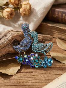 Stylish Rhinestone Rooster Brooches For Women Enamel Animal Ducks Birds Pins Banquet Jewelry Clothing Accessories/Friends Gathering Badges New Gifts - Animal - View 12