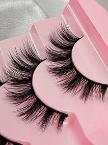 New 7 Pairs Manga Lashes Eyelashes 3D Faux Mink Lashes Natural Eyelashes Black Eyelash Stem False Eyelashes Cat Eye Lashes Eyelash Extension Effect Portable For Traveling Or Daily Makeup - View 7