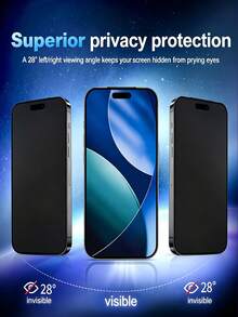 Gorilla Hero 2pcs Multi-Pack [Matte Texture Privacy Screen Protector] With Dust-Free Design For Quick Application, Privacy Tempered Glass Film Maintains Screen Clarity And Smooth Touch, Prevents Others From Viewing Content During Daily Commute, Oleophobic Coating Reduces Fingerprint Residue, Smooth Touch Without Affecting Touch Sensitivity. Compatible With IPhone17e/17 Pro Max/17 Pro/17Air/17/16 Pro Max/16 Pro/16 Plus/16/15 Pro Max/15//14/13/12 And Other Models. - Black - View 5