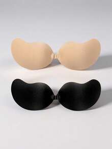 2 Pairs Strapless Adhesive Bras, Mango-Shaped Cups, Petal Nipple Covers, Breathable Design, Suitable For Small Busts, Lift And Gather, Invisib - Multicolor - View 12