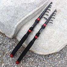 Easytoday Carbon Fiber Portable Fishing Rod Ultra-Light Telescopic Lure Rod Comfortable Extended Handle Ceramic Guides 1.8M/5.9FT, 2.1M/6.89FT, 2.4M/7.87FT, 2.7M/8.86FT, 3.0M/9.84FT Carp Bass Rod - Red - View 5