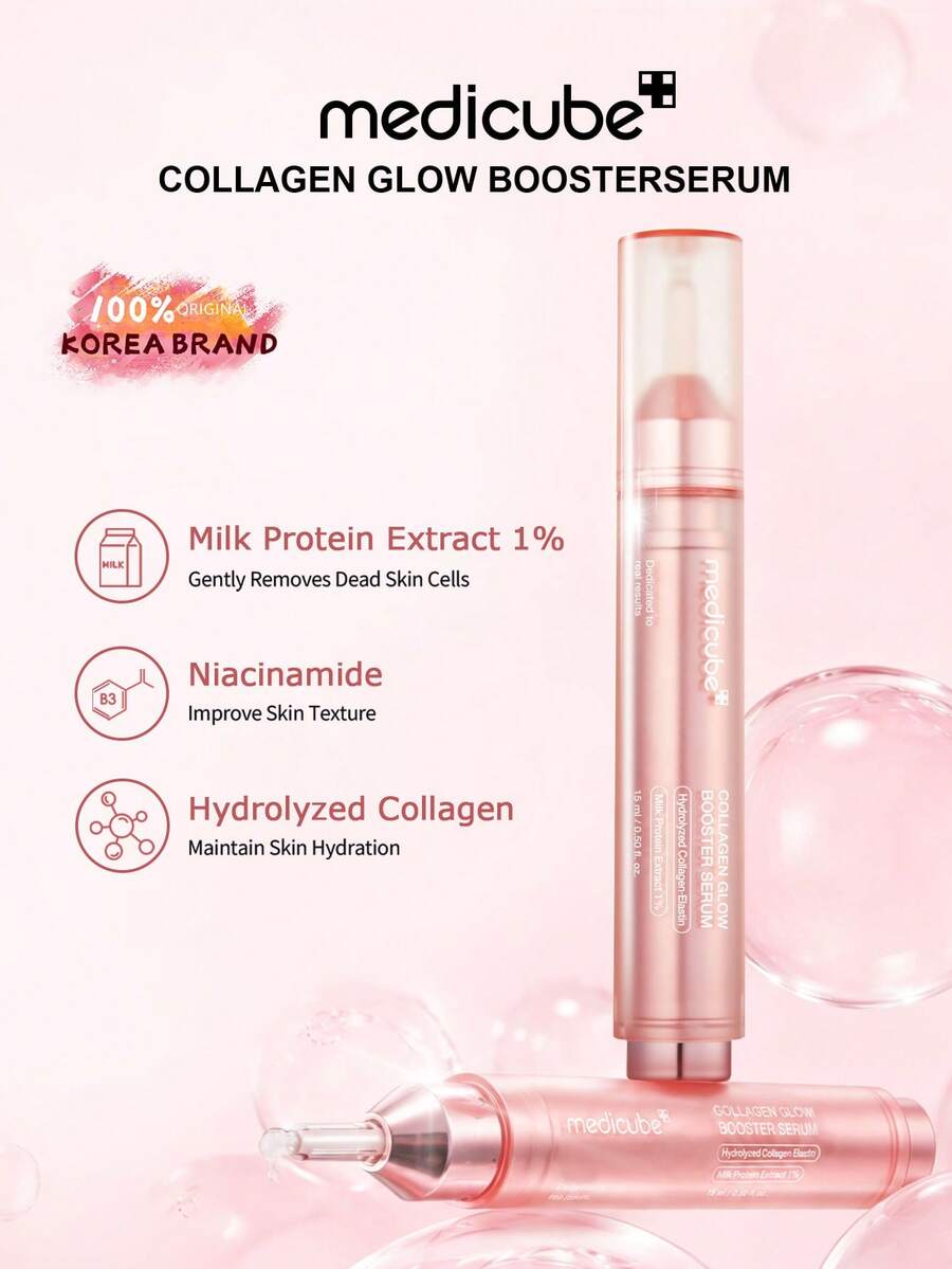 Medicube Collagen Radiance Enhancing Serum, Firming & Hydrating, Improves Skin Elasticity, Creates Glass Skin Glow, Korean Beauty, Olive Young Selection, 15ml/0.50 Fl Oz