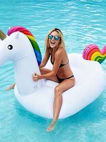 Summer Adult 120cm/90cm Unicorn Swim Ring, Flamingo Swim Ring, Thickened PVC Adult Swim Ring, Water Recreation Inflatable Unicorn Float, Inflatable Water Adult Swim Ring, Outdoor Party Entertainment, Inflatable Floating Boat, Inflatable Upright Swim Ring, Flamingo Inflatable Animal Model, Summer Outdoor Pool Party Floating Swim Ring, Hawaii Beach Party, Summer Essential, Photo Prop - Multiple Styles - View 1