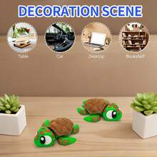 Green And Brown 3D Printed Small Turtle Model, Flexible Jointed Cute Design, Office And Home Stress Relief Decor, Collectible Gift Choice Realistic Marine Creature Model, Desktop And Car Decoration Stress Relief Toy, Children's Birthday And Holiday Gift - Multicolor - View 4