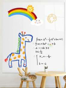 Large Whiteboard Sticker Roll With Dry Erase Marker, Removable And Reusable Doodle Board, Suitable For Teenager's Room, Refrigerator And Office, Self-Adhesive Whiteboard Sticker - A - View 5