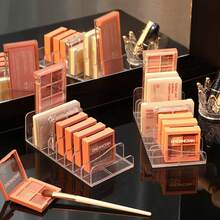 Desktop Eyeshadow Palette Organizer, Powder Drawer Divider, Transparent Plastic Makeup Blush Cosmetic Rack, Small Transparent Makeup Eyeshadow Storage Box 1pc/2pcs - Clear - View 6