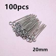 100pcs 20-70mm Length Stainless Steel Ball Head Pins/Eye Head Pins/Flat Head Pins DIY Jewelry Making Accessories Findings - Steel - View 17