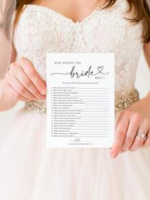 30/20/10/1pc Bridal Shower Game Who Knows The Bride Best Cards, Fun Activity For Wedding, Bridal Shower And Bachelorette Party, Wedding Guest Game Fun Activity - Multicolor - View 4