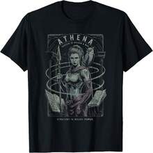 Athena With Owl And Spear Ancient Wisdom And Strategy Art T-Shirt - Black - View 1