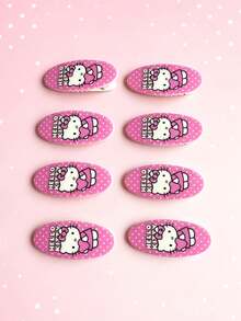 SANRIO 8入三麗鷗印花橢圓形髮夾,卡通可愛俏皮鮮豔色彩髮夾,適合生日派對、聚會禮物、返校季禮物髮飾配件 - 彩色 - 查看 14