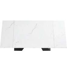 Telescopic Dining Table (99-159 X 74 Cm), Extendable, Ideal For Optimizing Space In The Kitchen. Large Tabletop And Flexible Design, Perfect For The Office Or Living Room. Legs On A Central Pedestal. - 白色 - 查看 10