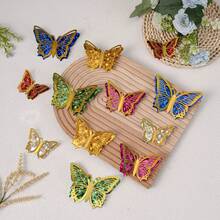 Minimalist 3D Hollow Butterfly Wall Stickers, Butterfly Shaped Wall Decals, Multiple Color Combinations, Self-Adhesive, Reusable Wall Decor, Party Decoration, Bedroom Decoration, Living Room Decoration, Mural Decoration, Wedding Decoration, Home Decor, Balloon Decoration, DIY Gift Decoration - Multicolor - View 2