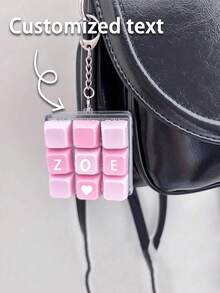 1pc Personalized Name Keychain, Mechanical Keyboard Keycap Fidget Toy, ASMR Cherry MX Switch Pendant, Gift For Him - Multicolor - View 5