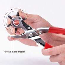 Heavy Duty Leather Punch Pliers With Powerful Grip Design, Unisex, Durable Material, Easy To Use, Quick To Learn, Professional Tool For Handmade Leather Goods, Leather Crafting Accessory, Ideal For Crafters, Suitable For Gift Or Personal Use - Red - View 3