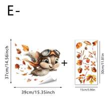 1pc Autumn Forest Animal Electrostatic Adhesive Window Decals, Featuring Maple Leaves And Pumpkins, Are Perfect For Kitchen, Living Room, And Thanksgiving Party Decorations. - Multicolor - View 20