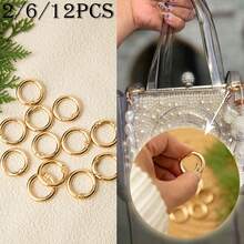 4/8/12pcs Spring O-Ring Keychain Clasp, Metal Bag Hardware Accessories, DIY Wallet Supplies, Lanyard Clip, Bag Pendant Connector - Multicolor - View 10