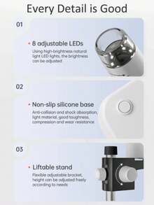 HD Digital Microscope With 4.3-Inch Screen, 1080P Resolution, And 1000X Magnification. Benchtop Electronic Microscope For Industrial Maintenance. - White - View 6