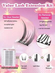 60pcs Cartoon Cat Ear Design Glue-Free Natural Style False Eyelashes, Manga Eyelashes, Fairy Eyelashes, Angel Eyelashes, Invisible Band Cluster Wild Cat Eyelashes, Cluster False Eyelashes, Suitable For Travel, Beach Vacation, Camping, Suitable For Eyelash Extension, Suitable For Slouchy People, Beauty Bloggers, Wedding Gifts, Mother's Day Gifts - View 4