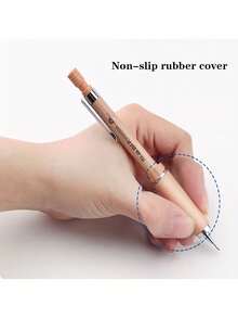 1pc/2pcs Automatic Pencil With Eraser, Wood Grain Design, Durable Lead, Non-Slip Rubber Grip, Office & School Supplies, Suitable For Sketching, Writing, Drawing, Back To School Pencil Set - Other - View 6