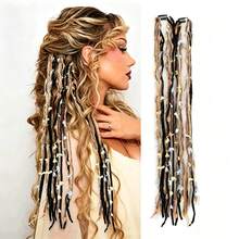 Vintage Long Tassel Hair Accessory, 24-Inch Model Wear Style, BB Clip Colorful Rope Yarn Hair Ornament - Multicolor - View 8