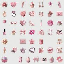 50pcs Pink Coquette Y2K Vintage Art Cool Aesthetic Graffiti Stationery Stickers, Vinyl Waterproof, Suitable For Laptop, Phone Case, Gift, Computer, Planner, Skateboard, Water Bottle, Scrapbook, Guitar School Supplies - B - View 5