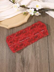 1pc Women's Wide Lace Headband, French Vintage Floral Print Hair Accessory, Versatile For Daily/Date/Vacation - Multicolor - View 10
