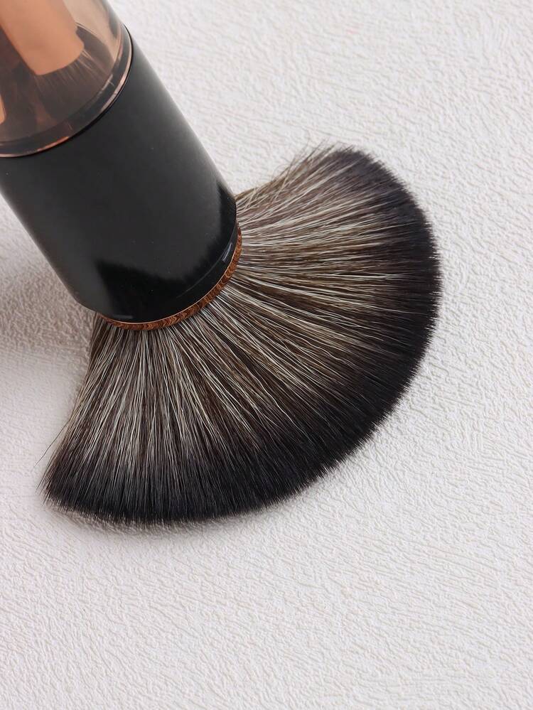 便攜式 6 合 1 可伸縮化妝刷套組 黑色旅行膠囊套裝，含可伸縮腮紅刷、隱藏式斜角底妝刷、可拆卸雙頭眼影刷，適合日常與旅行化妝必需品 - 黑色 - 查看 6