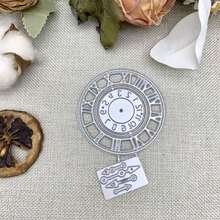 Plantilla de corte troquelado con patrón de reloj vintage en relieve y grabado, material de acero al carbono, plantilla de corte de metal, adecuada para tarjetas de felicitación DIY, diario de viñetas, álbum de recortes, manualidades de papel y suministros de arte creativo - MC1308 - Ver 2