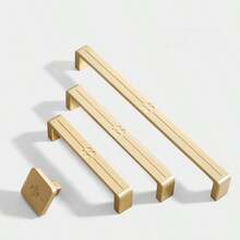 1pc Modern Minimalist Zinc Alloy New Chinese Style Cabinet Door Handle Drawer Wardrobe Shoe Cabinet Cupboard Gold Single Hole Knob - A - View 1