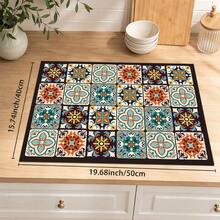 1pc Plaid Pattern Diatomaceous Earth Drying Mat, Non-Slip Heat-Resistant Absorbent Pad, Suitable For Kitchen Countertop, Coffee Machine, Tableware, Home Cafe Bar Party Decoration Placemat Gift - Multicolor - View 12