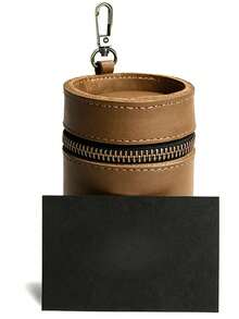Handcrafted Genuine Leather Coin Bank, Made Of Top Grain Cowhide, Fits In Car Cup Holder, Can Be Used As Coin Purse, Coin Storage Box, Wallet Or Zipper Pouch, Full Grain Leather, Coffee Brown, Unique - Multicolor - View 7