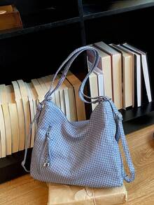 Large Capacity Korean Style Backpack New Crossbody Bag Fashion Versatile Commuter Shoulder Tote Bag - Blue - View 9
