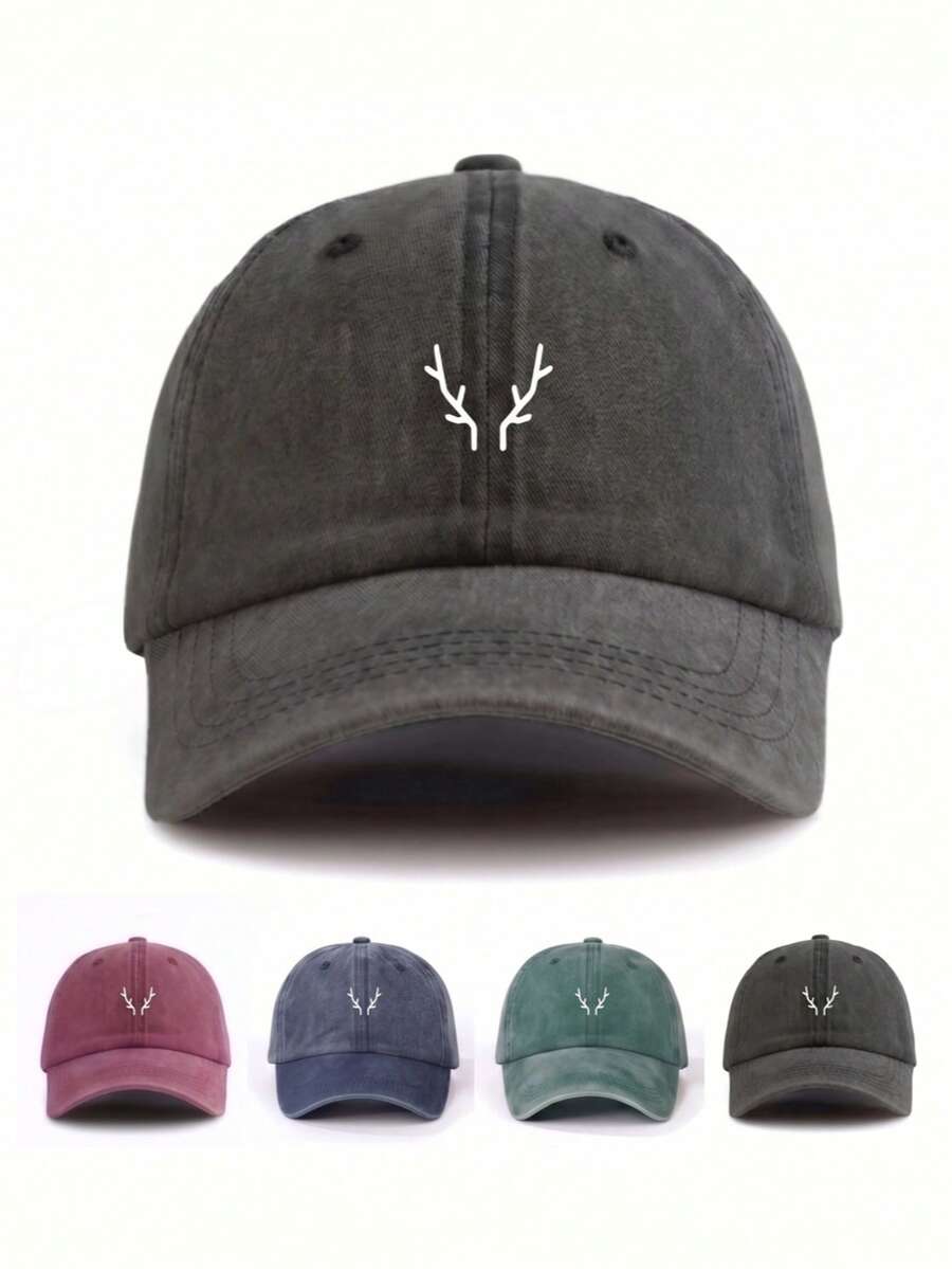 BONNY BOOM 1 pezzo Cappellino da baseball casual regolabile con motivo a corna di cervo classico alla moda per uomo, cappello da sole da donna, cappellino trucker unisex, adatto per l'estate, la spiaggia, l'uso all'aperto e quotidiano
