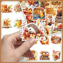 50pcs Autumn Fresh Orange Cartoon Cute Girly Hedgehog Decorative Stickers For Cabinet And Message Board - 50 Photos Of Golden Autumn - View 7