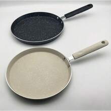 1 pieza Sartén plana antiadherente, apta para crepes, con mango cómodo resistente al calor, compatible con placa de inducción, para cocina doméstica y cocina al aire libre, sartén multifuncional, sartén para panqueques - Ver 1