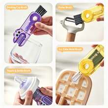 Set Sikat Tutup Gelas 3-in-1 | Sikat Pembersih Gelas Air Portabel, Cocok untuk Gelas Berinsulasi, Mug Perjalanan, dan Peralatan Dapur - hijau - View 4