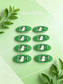 SANRIO 8入三麗鷗印花橢圓形髮夾,卡通可愛俏皮鮮豔色彩髮夾,適合生日派對、聚會禮物、返校季禮物髮飾配件 - 彩色 - 查看 10