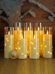 3 Set/1 buah Lampu Dekoratif Suasana Lilin Tanpa Api LED, Bertenaga Baterai (Termasuk Baterai) Lampu Suasana Lilin, Cocok Untuk Dekorasi Pesta Pernikahan Dalam/Luar Ruangan dan Lamaran - MultiWarna - View 10
