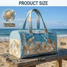 2D Printed Turtle Pattern Tote Beach Bag Large Capacity Lightweight Durable,Zipper Handles Travel Duffle Bag For Sports Outdoor Beach Travel Essential - Multicolor - View 5