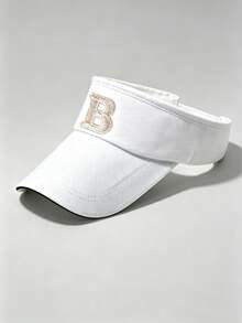 1PC Children 26 Letter Baseball Cap Girls Sun Hats High Ponytail Tennis Hat Sports Boys Running Golf Visor Cap Adjustable Elastic Hollow Top Style - White - View 10
