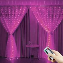 Garden Decor, Remote Control 8 Flashing Modes Fairy Lights, Wedding Party Decoration String Lights, Sparkling USB Powered Curtain Lights Suitable For Christmas, Halloween, Living Room, Bedroom, Kitchen Atmosphere Decoration Hanging Colorful Lights, Holiday Decoration, Garden Decoration Hanging String Lights, Fairy Tale Garland Decoration, Indoor Wall Decoration, Camping Decoration String Lights, Birthday Decoration Hanging String Lights - USB Curtain Light String - View 15