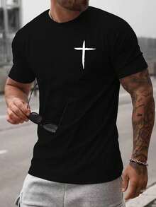 Manfinity Homme Men's Graphic Print T-Shirt - Black - View 1