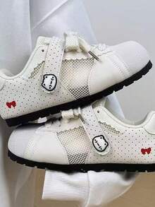 2026 Summer New Arrival Mesh Breathable White Sneakers For Women - Simple Casual Style, Cushioned Insole, Non-Slip, Perfect For Everyday Wear, Commuting, Dates, And School. - Mihei - View 5