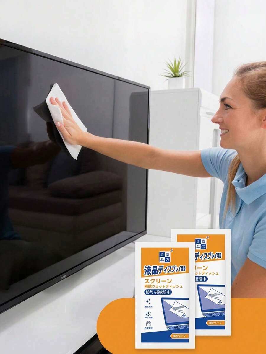 40 Lembar Tisu Pembersih Layar Bebas Bekas, Cocok untuk Perangkat Digital - Bantalan Pembersih Kaca, Dapat Digunakan untuk TV, Monitor, Laptop, Furnitur, dll.