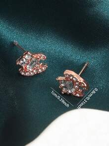 1 Pair Geometric Mini Korean Style Minimalist Versatile Earrings - Rose Gold - View 4